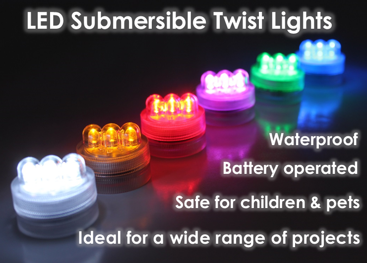 LED Battery Operated Twist Lights, LED Candles, LED Lights, Battery